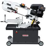 KAKA INDUSTRIAL BS-712R, 7"x12" Metal Band Saw, the bow can be swiveled between 45° and 90°Solid Design, Metal Cutting Band Saw, High Precision Metal Band Saw with 1.5HP motor 115V230V-60HZ 1PH