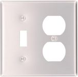 Leviton 83005 2-Gang 1-Toggle 1-Duplex Device Combination Wallplate, Light Switch Covers, Standard Size, Device Mount, Aluminum