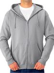 Jerzees Men's Adult Full Zip Hooded Sweatshirt, Athletic Heather, X-Large