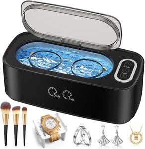 Ultrasonic Cleaner, 48kHz Ultrasonic Jewelry Cleaner Machine for Eyeglasses, Jewelry, Rings, Watch Straps, Dentures and More, Dual Cleaning Modes & 304 Stainless Steel Tank, 400ML Capacity, Black