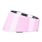 SuperDesign Mess Free 15° Slanted Bowl for Dogs and Cats, Tilted Angle Bulldog Bowl Pet Feeder, Non-Skid & Non-Spill, Easier to Reach Food M/300ml Light pink