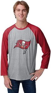FOCO Tampa Bay Buccaneers NFL Mens Gray Big Logo Raglan - L