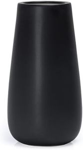 D'vine Dev 12 Inch Ebony Black Elegant Oval Ceramic Vase for Flowers, Home Décor Vase with Design Box, VS-LD-C-5