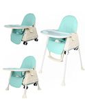 SYGA High Chair for Baby Kids,Safety Toddler Feeding Booster Seat Dining Table Chair with Cushion(Blue)