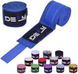 DEFY Professional 180 Inch Hand Wraps for Boxing Muay Thai MMA Elastic Bandages for Men & Women -Pair (Blue)