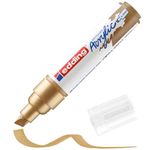 edding 5000 acrylic marker broad - gold - 1 waterproof acrylic paint marker - chisel nib 5-10 mm - acrylic paint pen for drawing on canvas, art paper and wood - acrylic markers for pebbles