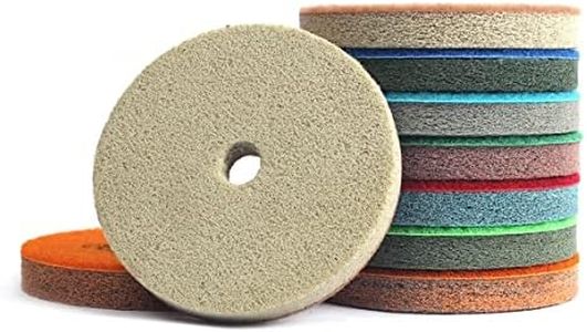 Z-LION 4" Sponge Polishing Pad Wet Use Buffing Pad for Grinder Hoop and Loop Buffing Wheel for Granite Marble Clean(7 pcs,4 Inches)