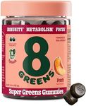 8Greens Peach Tea Gummies - Daily Superfood- Super Greens Vitamins, Vegan, Gluten Free, Non-GMO for Energy & Immune Support (1 Jar / 50 Gummies)