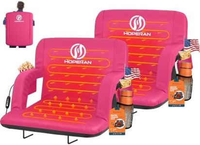 HOPERAN 25" Heated Stadium Seats for Bleachers with Back Support, Pink 2PC