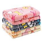 Pet Soft Blankets for Dogs - Fluffy Cats Dogs Blankets for Small Medium & Large Dogs, Cute Print Pet Throw Puppy Blankets Fleece(Bones, 3XL)