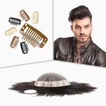 Artello® SNAP CLIPS for Monofilament Hair Patches, Wigs, Extensions, Wefts for Men and Women with Metal Finish for Easy Sewing and Clipping (Colour: Black) (4 Pcs)