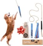 Chasing Tails Dog Flirt Pole for Large Dogs | 36 Inch Pole with Extendable 83 Inch Rope | Two Toys Included | Flirt Pole for Dogs Heavy Duty for All Breeds | Dog Backyard Play Equipment