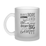 SCPmarts Create Your Desire Frosted Glass Coffee Mug Motivation Glass Coffee Mug 11oz