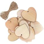 Mu Mianhua 20 pcs Wooden Hearts Embellishments 10 x 10cm Natural Unfinished Rustic Love Tags Decoration for Valentines Day Wedding Parties Anniversaries Personalised Gifts Arts and Crafts