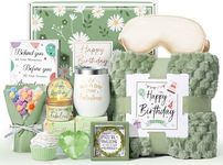 Birthday Gifts for Women Friendship, Unique Happy Birthday Gifts Basket for Mom Her Best Friend Sister Wife Girlfriend Coworker, Luxury Self Care Box Vanilla Coconut Relaxing Spa Gifts Set w/ Blanket