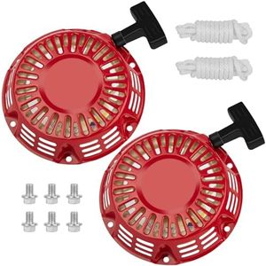 SOFO for Honda GX390 Pull Cord Starter - Pull Start Assembly w/Pull Cord 11HP 13HP 420cc Mower Washers Recoil Pull Starter (2 Pack Red, 200mm)