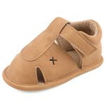 MK MATT KEELY Baby Boys Soft Sole Sandals Toddler Anti-slip Summer Crib First Walking Shoes Khaki 12-18 Months