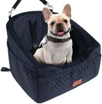 Vivifying Dog Car Seat, Memory Foam Dog Booster Seat for Small Under 30 Lbs, Detachable and Washable for Front and Rear Seats, Height Elevated with Storage Pockets