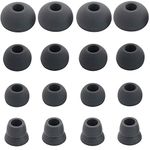 BLLQ Replacement Silicone Ear Tips Ear Buds Ear gels for Beats by dr dre Powerbeats 3 Wireless Stereo Earphones - 16PCS 8 Pairs with 4 Size Options （Dark Gray）