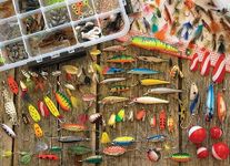 Cobble Hill 1000 Piece Puzzle - Fishing Lures - Sample Poster Included