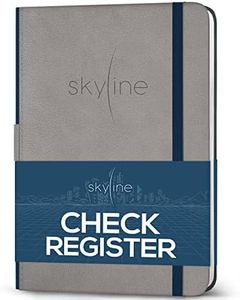 Skyline Check Register – Accounting Ledger Log Book for Income & Expenses – Transaction Checkbook for Small Business – Checking Account Notebook for Financial Transactions – A5, Hardcover, Gray