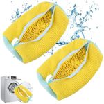 2 PCS Shoe Washing Bags, Shoes Laundry Machine Bag, Portable Reusable Shoe Cleaning Bag, Wrap-Around Washer and Dryer Zipper Storage Bag for All Types of Shoes