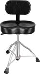 TENTOTEN Drum Throne with Backrest Drum Chair, Portable Removable Drum Throne Seat Motorcycle Style Hydraulic Drum Stool for Adults with Adjustable Backrest & Memory Foam (Black)