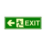 Clickforsign Glow In the Dark Emergency Exit Sign Combo - Pack of 4 Right Arrow P2, Left Arrow P2 300 X 100 Mm