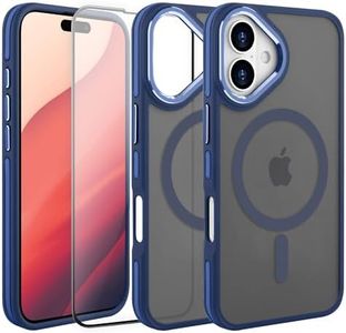 AIGOMARA Magnetic for iPhone Phone Case, [Compatible with Magsafe] [Military-Grade Protection] Slim Shockproof Translucent Matte Protective Case for iPhone Phone 6.1 Inch, Blue