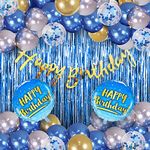 Party Propz Birthday Decoration Items - 44 Pcs, Happy Birthday Decorations For Boys | Birthday Decoration Items For Boy, Husband | Birthday Decoration Kit | Foil, Metallic, Birthday Banner(Cardstock)