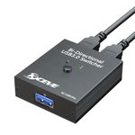 USB 3.0 Switch Selector, Bidirectional USB Switch 2 in 1 Out or 1 in 2 Out, MLEEDA USB Switcher for 2 Computers Share Keyboard, Mouse, Scanner, Printer