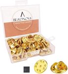 BEADNOVA 50PCS Butterfly Clutch Metal Pin Backs Pin Backings for Lapel Pins Pin Clips (Gold, 50 pcs)