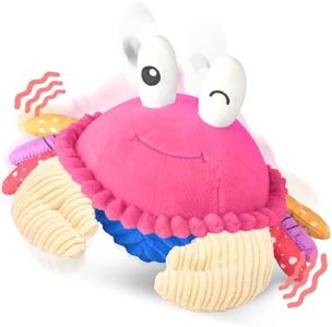 SAIMAND Pink Crawling Crab Baby Toy - Rechargeable Musical Plush Toys with 40 Songs & Voice Recorder, Sensory Toy for Infant Tummy Time, Soft Toy for 12-18 Months Girl, Gift for Toddlers 1-3