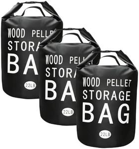 Wood Pellet Storage Containers Waterproof Charcoal Storage Bin-iiiBumwow Smoker Pellet Storage Bin w/Label Pocket & Buckle Seal & Dual Handles Pellet Containers for Grill Outdoor(22LB) (3-Pack)