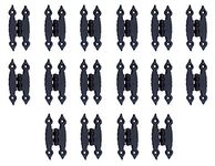 Adonai Hardware Abib Antique Iron H Cabinet Hinges (16 Pack, Black Powder Coated) for Vintage Barn Doors, Cupboards, Kitchen Wardrobes, Wooden Jewelry Box, Sheds, Furniture and Treasure Chest