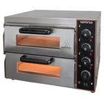 APRANTO Electric Stone Pizza Oven 2 Deck | Stainless Steel | Stone Size: 400mm x 400mm (2 Pcs) | Warranty on Electric Parts: 1 Year