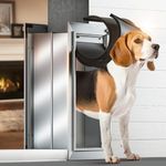 Dog Door for Wall, Medium Doggy Door, Heavy Duty Pet Door, All Aluminum Frame, Energy Efficient, Double Magnetic Flaps, Extra Wide Telescoping Tunnel for Wall, Sliding Lock Panel (Pets Up to 45Lb)