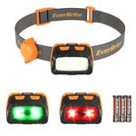 EverBrite Headlamp - 300 Lumens Headlight with Red/Green Light and Tail Light, 7 Lighting Modes, Perfect for Trail Running, Camping, Hiking and More, Adjustable Headband, 3 AAA Batteries Included