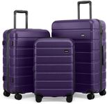 Coolife Luggage Set, Lightweight Durable Hardshell, 3 piece, Deep Purple
