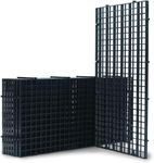 LINLAN 4 Pieces 5.9x11.8in (15X30cm) Aquarium Grid Plastic, Fish Tank Divider, Egg Crate for DIY Filtration and Bottom Protection in Aquascaping (Black-No Accessories)
