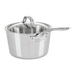 Viking Culinary Contemporary 3-Ply Stainless Steel Saucepan, 3.4 Quart, Includes Glass Lid, Dishwasher, Oven Safe, Works on All Cooktops Including Induction