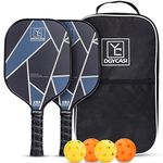 YC DGYCASI Graphite Pickleball Paddles Set of 2, 2024 USAPA Approved, Carbon Fiber Surface (CHS), Polypropylene Honeycomb Core, Anti-Slip Sweat-Absorbing Grip, 4 Pickleball, Portable Carry Bag