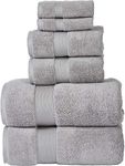 SENSES by Riba 703 GSM 6 pcs Towels Set - All Cotton Zero Twist Premium Hotel & Spa Quality Highly Absorbent (2 Bath Towels, 2 Hand Towel and 2 Wash Cloth) - Alloy