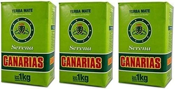 Canarias Serena 3 PACK Yerba Mate Tea 1 Kg Uruguay Brazil - 3 pack