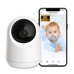 SwitchBot Security Camera Indoor 2K - Pan Tilt 360° Camera with Smart Tracking, Two-way Audio, Home Security WiFi Camera Works with Alexa&Google Home, 10m Night Vision, Cloud & SD Storage Ups to 256G