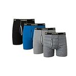 Hanes Men's 4 Pack FreshIQ Ringer Boxer Brief, Assorted, Medium