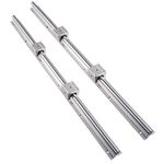 CHUANGNENG Linear Rail SBR12 1200mm 2PCS Linear Bearing Rail Slide Guide Shaft 4PCS SBR12UU Blocks Bearing Blocks for DIY CNC Routers Lathes Mills Automated Machines Silver 1350HTV215G