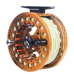 Maxcatch ECO Fly Reel Large Arbor with Diecast Aluminum Body(2/3wt 3/4wt 5/6wt 7/8wt) (Reel with Line Brown Trout, 3/4 weight)