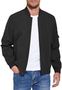 COOFANDY Mens Bomber Jackets Softshell Windbreaker Lightweight Spring Casual Outdoor Coats Jacket, Black, 2X-Large