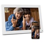 BSIMB 10.1 Inch 32GB Digital Photo Frame, WiFi Digital Picture Frame Electronic Picture Frame 1280x800 HD Touchscreen, Auto Rotate, Light Sensor, Share Photos/Video via App/Email/SD Card/USB, White